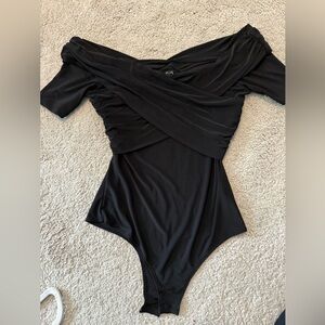 Windsor Black Bodysuit Off-Shoulder One Piece